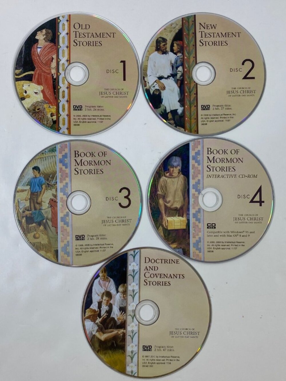 The Bible & Book Of Mormon Stories DVD 5-Disc Set Old Testament And More No Case